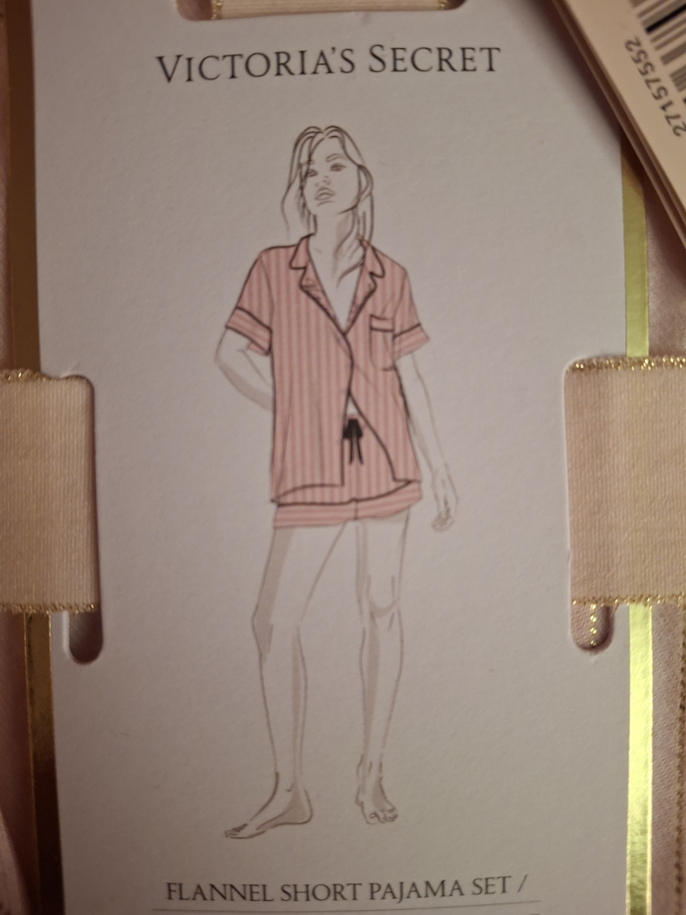 Victoria's Secret PinkbShort Pajama Set with Black Trim - Picture 2 of 4